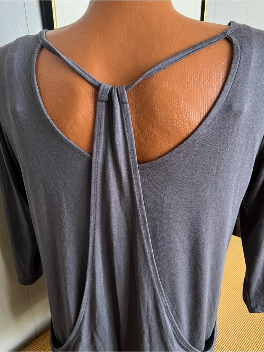 New York Co SoHo jeans cowl back modal 3/4 sleeve pullover top L